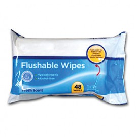 Flushable wipes